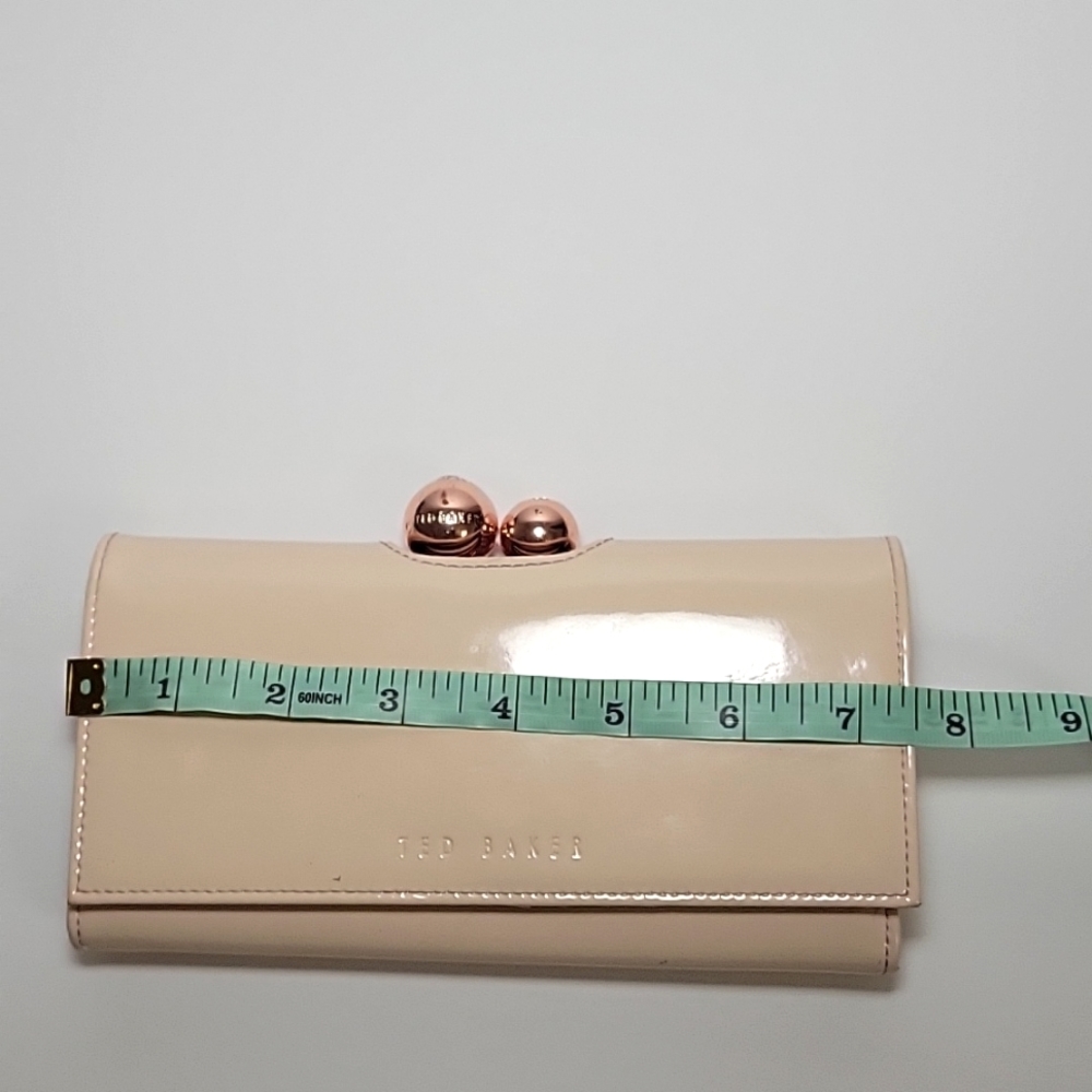 Ted Baker Crystal top gold wallet Matinee in nude pink - Picture 6 of 10